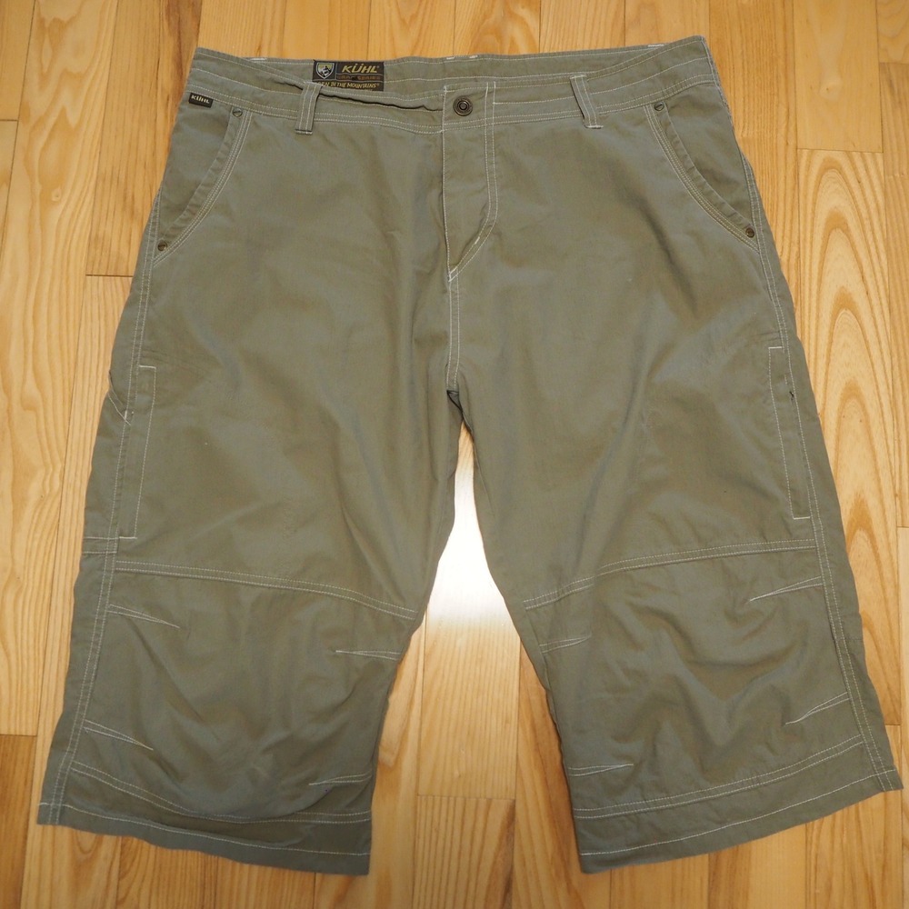 Kuhl Crag Series Long Shorts Men's 38 Olive Outdoor Utility Pockets Gorpcore
